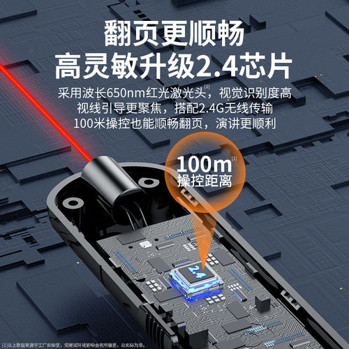 翻页笔ppt遥控笔教师用多功能激光电脑多媒体投影仪教学讲课演讲会议幻灯片电子白板专用课件翻页器充电款 - 图1