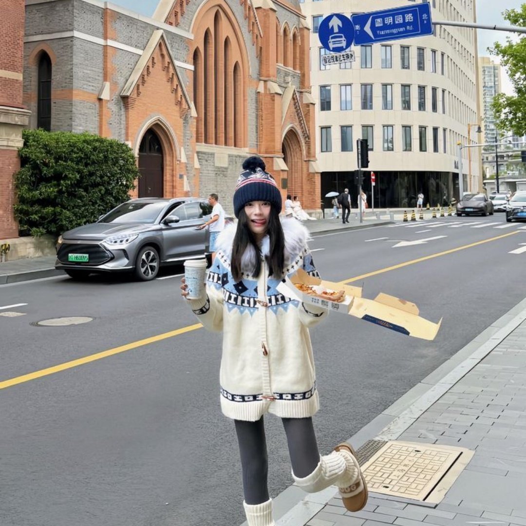 费尔岛大毛领连帽毛衣女秋冬季高级感宽松大码内搭针织开衫上衣,淘宝优惠券,粉丝福利购,淘宝优惠卷