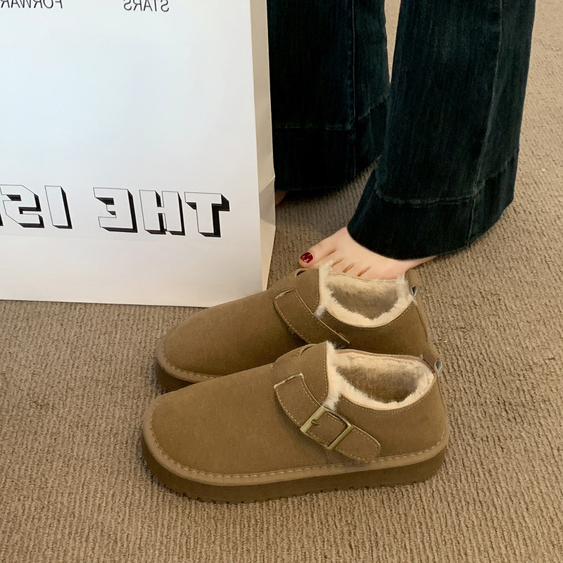 平底加绒保暖全包勃肯鞋毛毛棉鞋女2025新款冬季雪地靴乐福豆豆鞋,淘宝优惠券,粉丝福利购,淘宝优惠卷