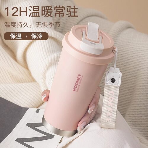 保温杯女2025新款高颜值随行咖啡杯便携吸管水杯陶瓷内胆学生杯子 - 图3