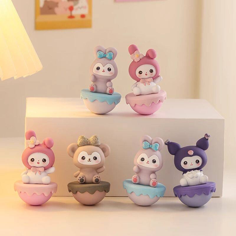 不倒翁治愈情绪小摆件可爱办公室桌面装饰品工位解压生日礼物女生