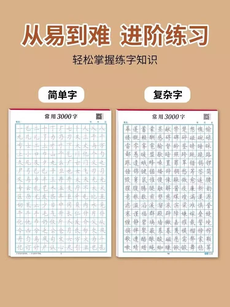 楷书练字帖成人钢笔硬笔书法练习本成年男女生入门控笔训练字帖笔画笔顺小学生每日一练初学者3000字正楷速成练字专用点阵专项偏旁 - 图2