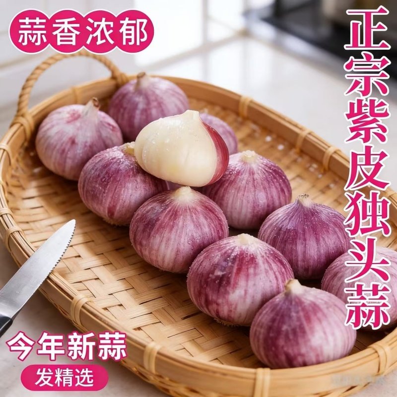 云南大理紫皮独头蒜3.0-3.5cm5斤不熏硫 蒜香浓耐放泡醋炒菜佳,淘宝优惠券,粉丝福利购,淘宝优惠卷