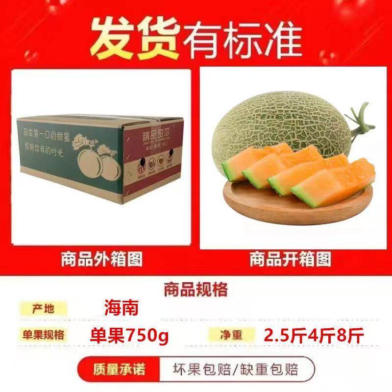 海南哈密瓜玲珑网纹蜜瓜当季现摘脆甜多汁皮薄新鲜香甜整箱装甜脆