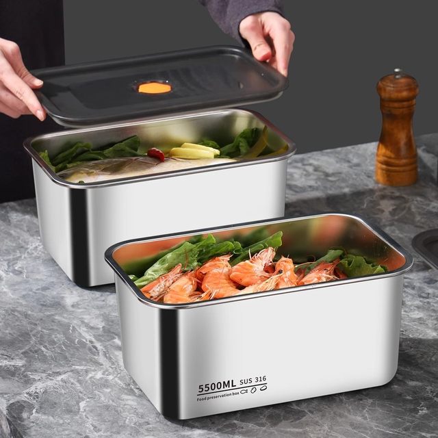 5500ML316 stainless steel fresh-keeping box lunch box large capacity refrigerator seal storage box storage box food grade