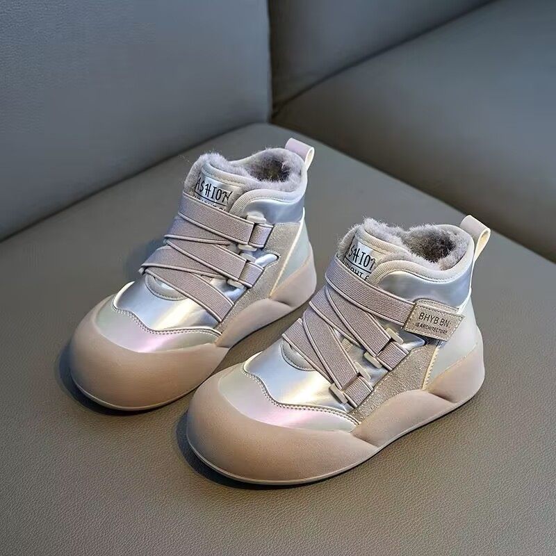 真皮女童雪地靴2024新款冬季加绒加厚东北棉鞋中大童棉靴女童鞋,淘宝优惠券,粉丝福利购,淘宝优惠卷