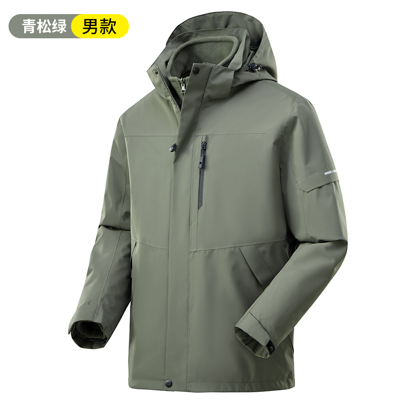 2025新款户外冲锋衣男三合件套防风防水透气保暖防寒登山内胆科技 - 图3