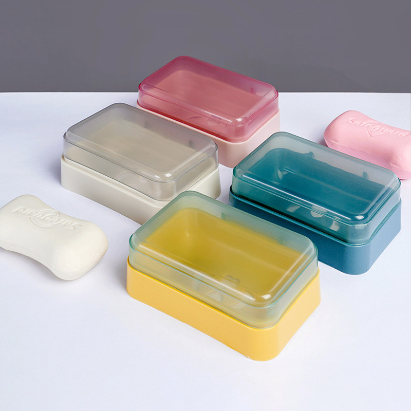 【2个】带盖沥水皂盒