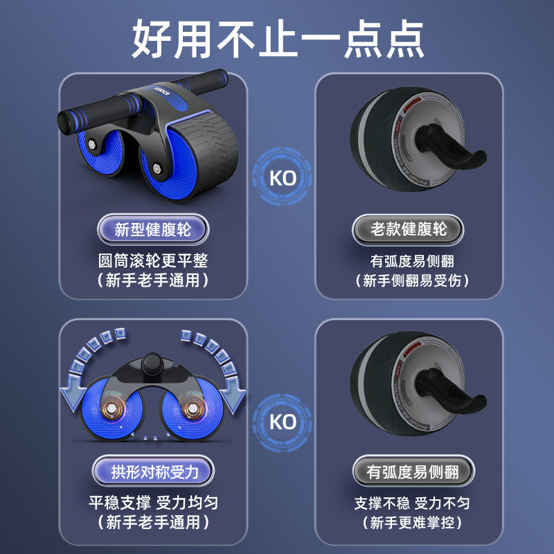 健腹轮自动回弹男士家用练腹肌健身器材收腹神肘撑器卷腹轮健腹器-图0