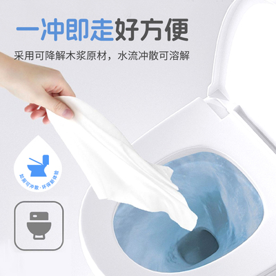 柔恣 可溶于水湿纸巾带盖学生手口擦屁股湿纸巾 家庭装湿巾