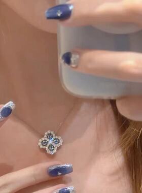爆闪HW顶级高定彩宝项链社交无压力四叶草项链Loop18K金幸福之门