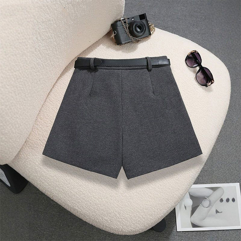 气质高腰毛呢短裤女2026宽松遮胯显瘦a字休闲阔腿裤外穿大码靴裤,淘宝优惠券,粉丝福利购,淘宝优惠卷