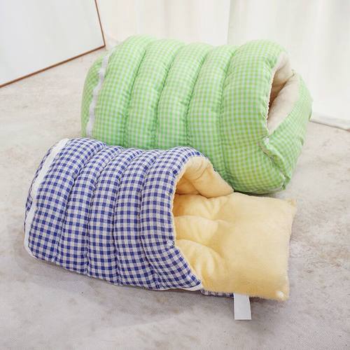 猫窝冬季保暖一体狗窝可拆洗半封闭式加绒睡袋猫床窝室内安全感 - 图2