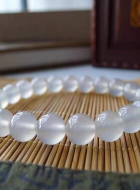 爆款仿缅甸翡翠冰种手串圆珠手链新中式冰透翡翠玉阳绿玉石珠子