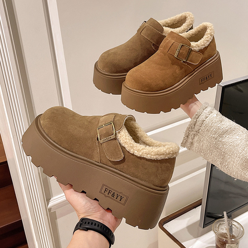 厚底增高雪地靴女加绒加厚勃肯鞋2025新款冬季爆款乐福鞋雪地棉鞋,淘宝优惠券,粉丝福利购,淘宝优惠卷