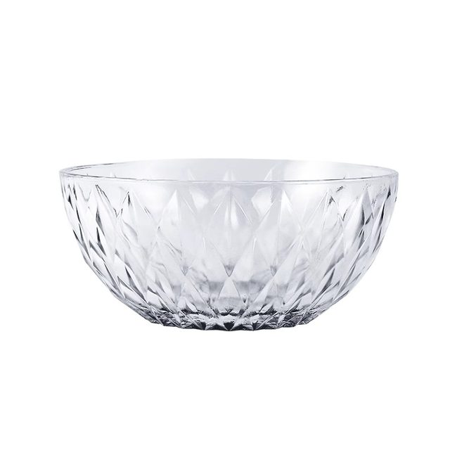 Internet celebrity glass bowl household instant noodles creative salad bowl ins transparent student fruits and vegetables bowl tableware diamonds