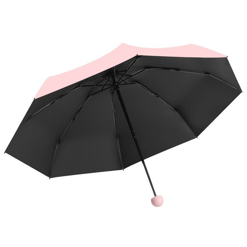 迷你便携防晒伞五折胶囊伞晴雨两用手动折叠黑胶口袋雨伞遮阳轻便