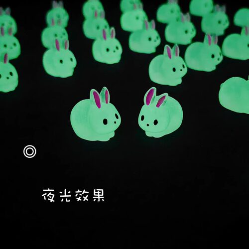 迷你夜光小兔子动物儿童鸭熊狗桌面装饰可爱礼物盲袋玩具夜间发亮 - 图2