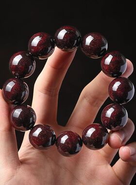 正宗非洲小叶紫檀手串男士盘玩高油老料佛珠男女手链木质檀香念珠