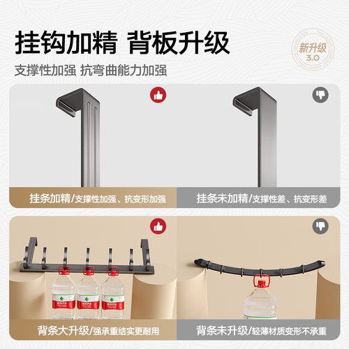门后挂钩门上卧室收纳神器太空铝门背式收纳置物架阳极氧化免打孔 - 图1