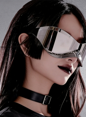 欧美大框Y2K未来科技感太阳镜个性潮流环绕连体户外运动骑行墨镜