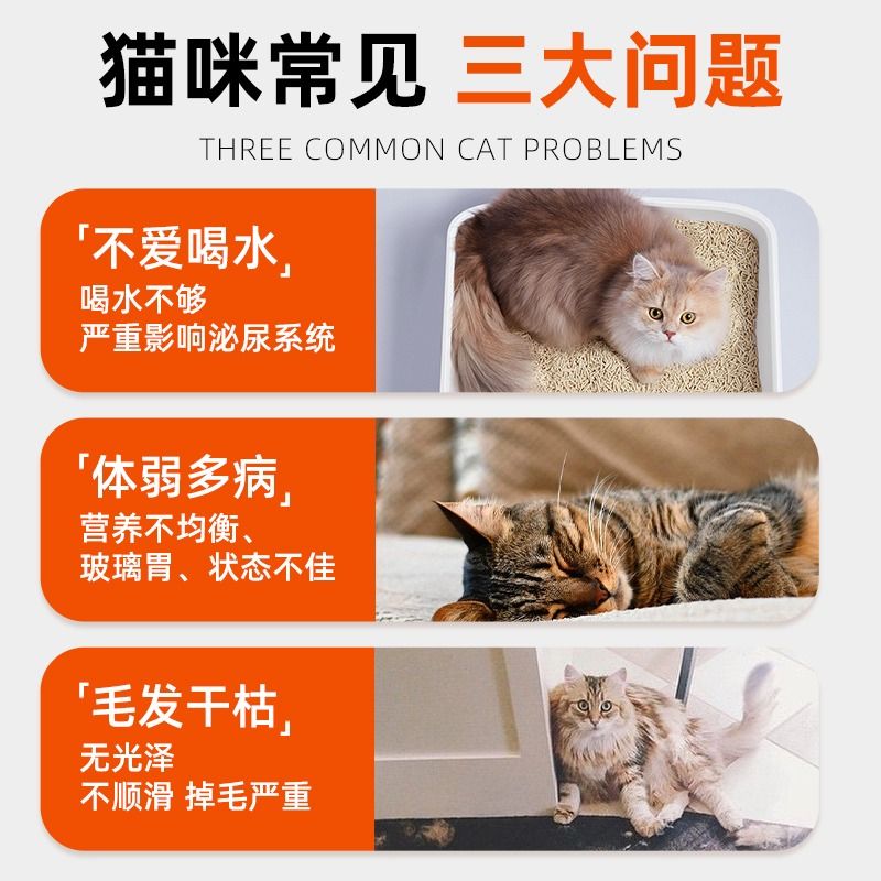 喵三餐猫罐头主食罐补充营养增肥发腮猫咪零食猫湿粮条24罐整箱 - 图1