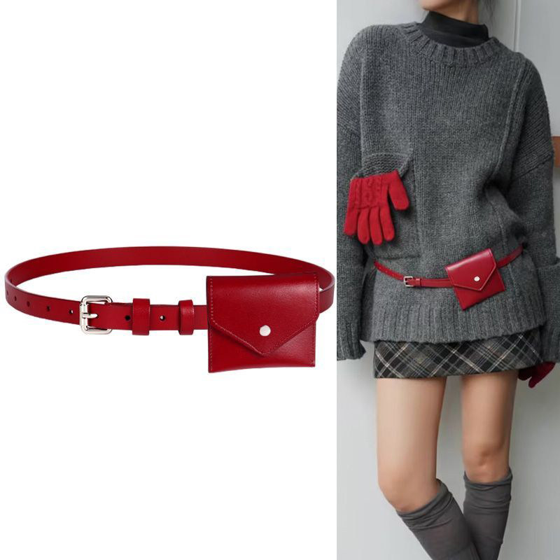 高级新款韩系小众纯色装饰皮质搭配迷你腰包皮带腰带百搭时尚配饰,淘宝优惠券,粉丝福利购,淘宝优惠卷