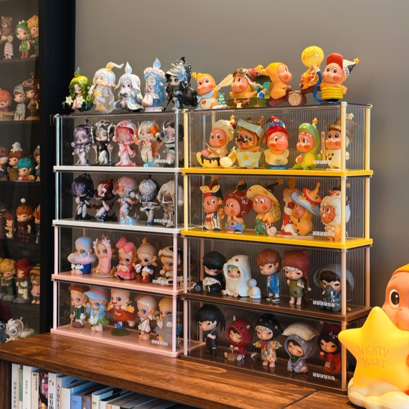 盲盒展示架收纳透明防尘亚克力手办展示柜小野公仔展示盒 - 图0