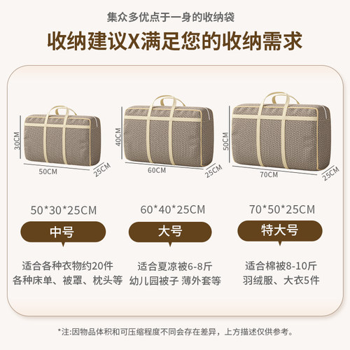 衣物衣服棉被整理编织搬家打包袋被子收纳袋行李加厚大容量多规格 - 图3