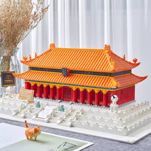 故宫太和殿榫卯积木玩具男孩益智拼装拼图3d立体中国风古建筑模型 - 图2