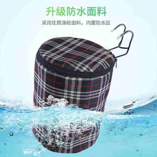自行车筐山地车前车筐电动车滑板折叠车篓带盖帆布挂篮单车菜篮子 - 图2