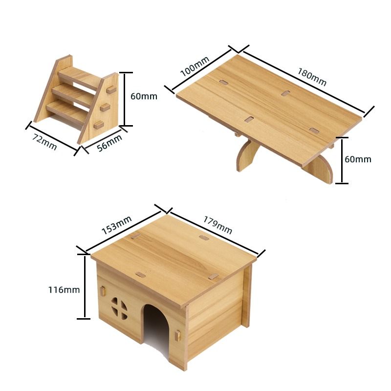 仓鼠造景平台躲避屋小房子金丝熊造景用品芦丁鸡别墅玩具用品爬梯