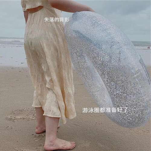 游泳圈成人女网红透明儿童充气浮圈成人腋下圈大人男女胖子救生圈 - 图1