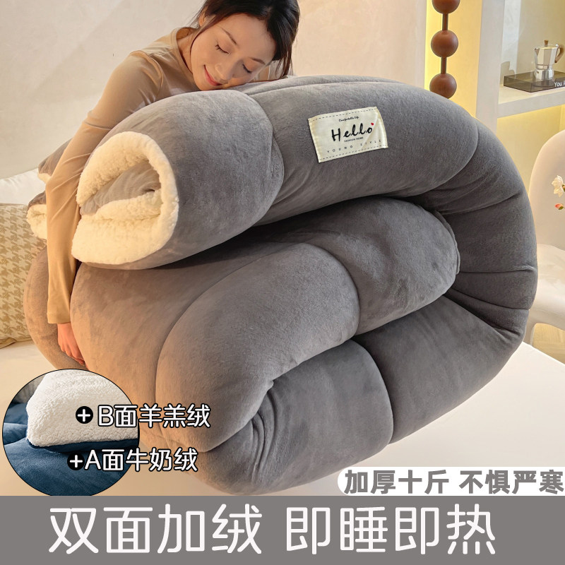 牛奶绒被子冬季双面珊瑚绒被褥子羊羔绒被芯加绒棉被加厚10斤冬被,淘宝优惠券,粉丝福利购,淘宝优惠卷