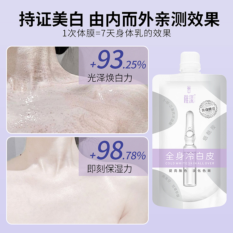 美白身体乳体膜全身冷白皮防晒保湿持久留香女鸡皮抗氧烟酰胺粗糙 - 图2