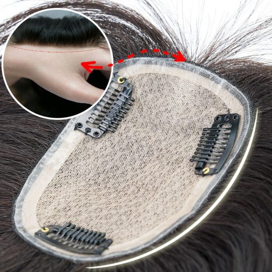 Human hair hand knitted breathable bangs to cover white hair and increase hair