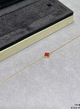 四叶草单花手链925银镀18k女轻奢小众设计感高级感简约手饰送女友