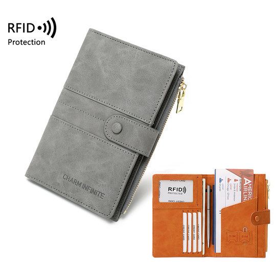 Overseas passport storage bag protective cover anti-theft wallet ticket holder multi-functional travel passport anti-theft card holder