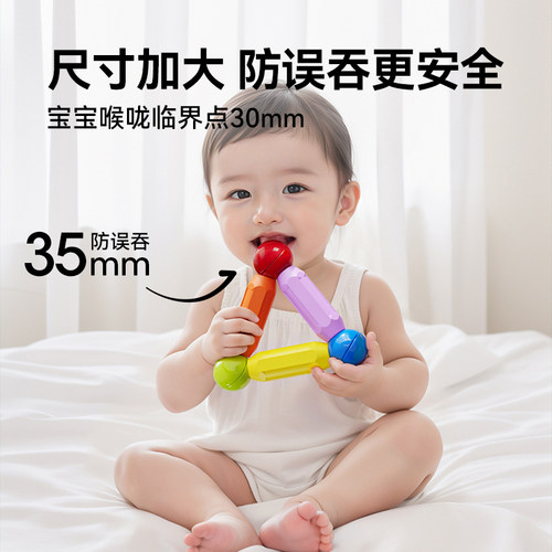 磁力棒儿童玩具男孩3-6岁磁力积木益智拼磁力片1-3岁磁吸磁铁百变 - 图3