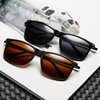 2026 New Square Frame Polarized Sunglasses for Men Driving and Fishing Aluminum Magnesium Sunglasses Anti-UV Strong Light Tide
