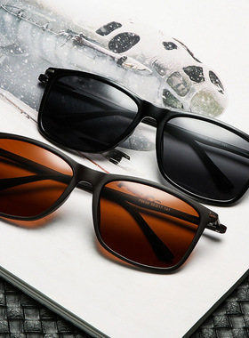 2026新款方框偏光太阳镜男士开车驾驶钓鱼铝镁墨镜防紫外线强光潮