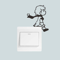 2 cute little girl switch with a decorative sticker