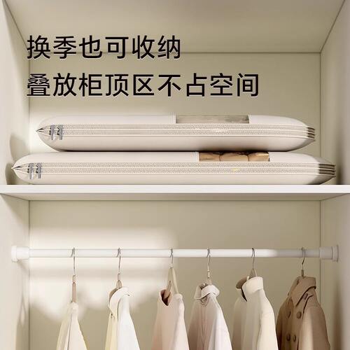 羽绒服收纳袋压缩防尘罩专用大衣防尘袋挂式家用透明衣物挂衣罩子 - 图3