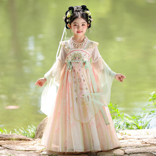 汉服女童2026新款夏季古风小女孩儿童古装公主裙子唐装连衣裙薄款 - 图0