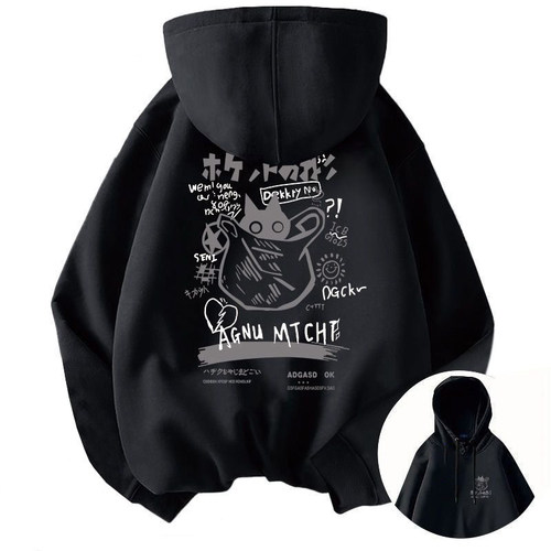 卫衣男女加绒oversize宽松秋冬大码外套上衣白色黑色红色印花杏色 - 图3