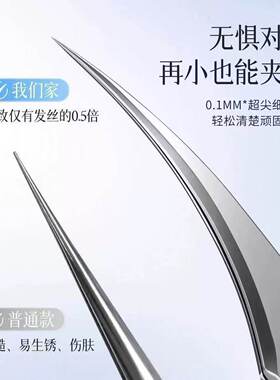 海豚夹子细胞夹去黑头镊子粉刺针套装高精密美容院专用超细尖头