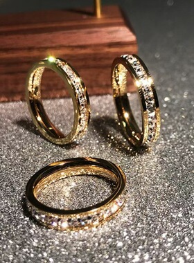 溪御满天星戒指女不锈钢高级感情侣对戒钛钢不掉色指环玫瑰金白金