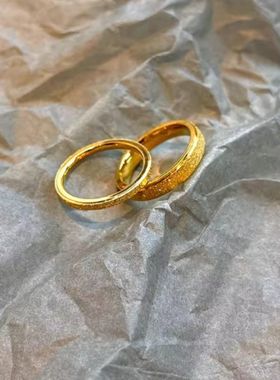 钛钢戒指女轻奢ins风磨砂指环气质配饰指环不锈钢小众潮情侣戒指