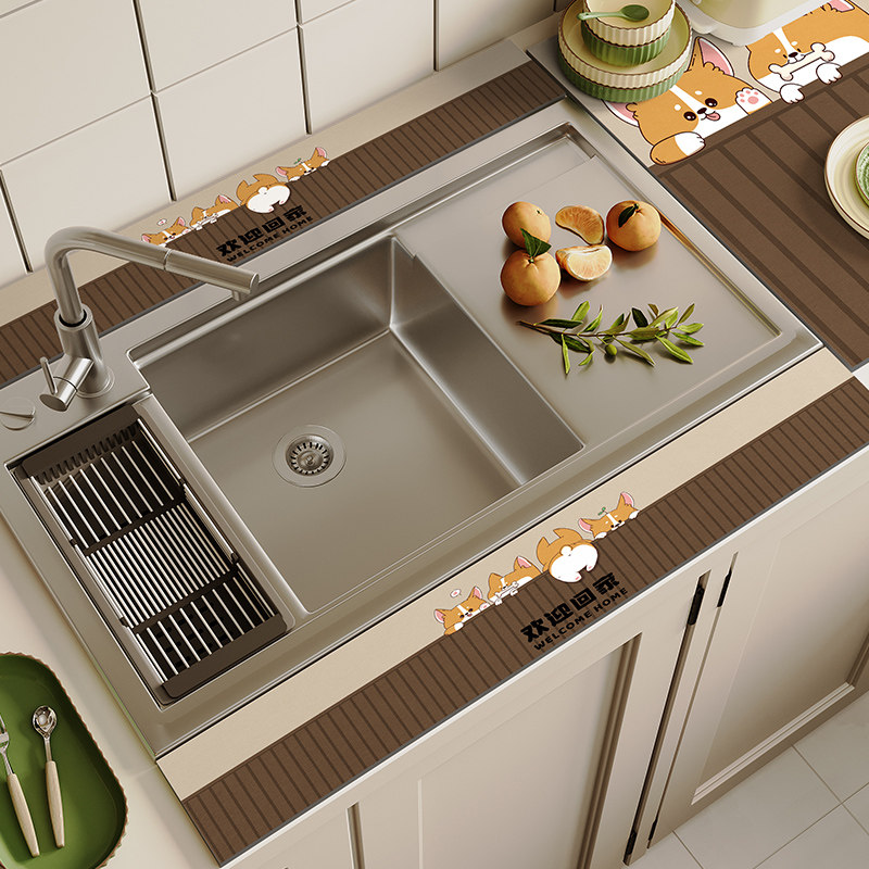 厨房沥水垫吸水垫长条窄边水龙头浴室杯垫卫生间台面硅藻泥挡水条,淘宝优惠券,粉丝福利购,淘宝优惠卷