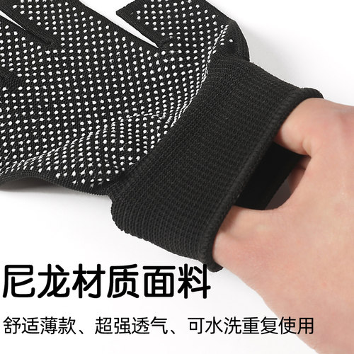 尼龙露二指手套打包专用快递员分拣劳保耐磨工作男女干活防滑骑行 - 图2